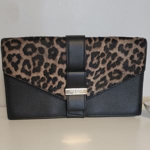 havana' black leopard clutch